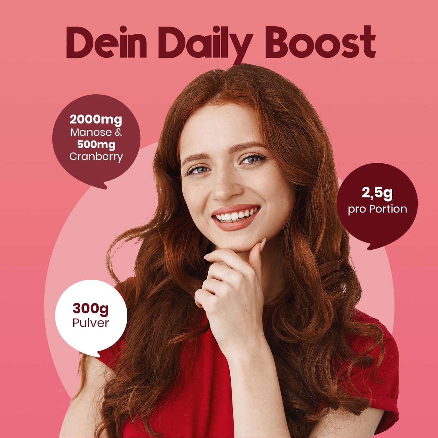 D-Mannose Pulver mit Cranberry - 300g optimal hochdosiert & auflösbar in Wasser - 120 Tage Vorrat, blasenentzündung vegan und Produziert in Deutschland