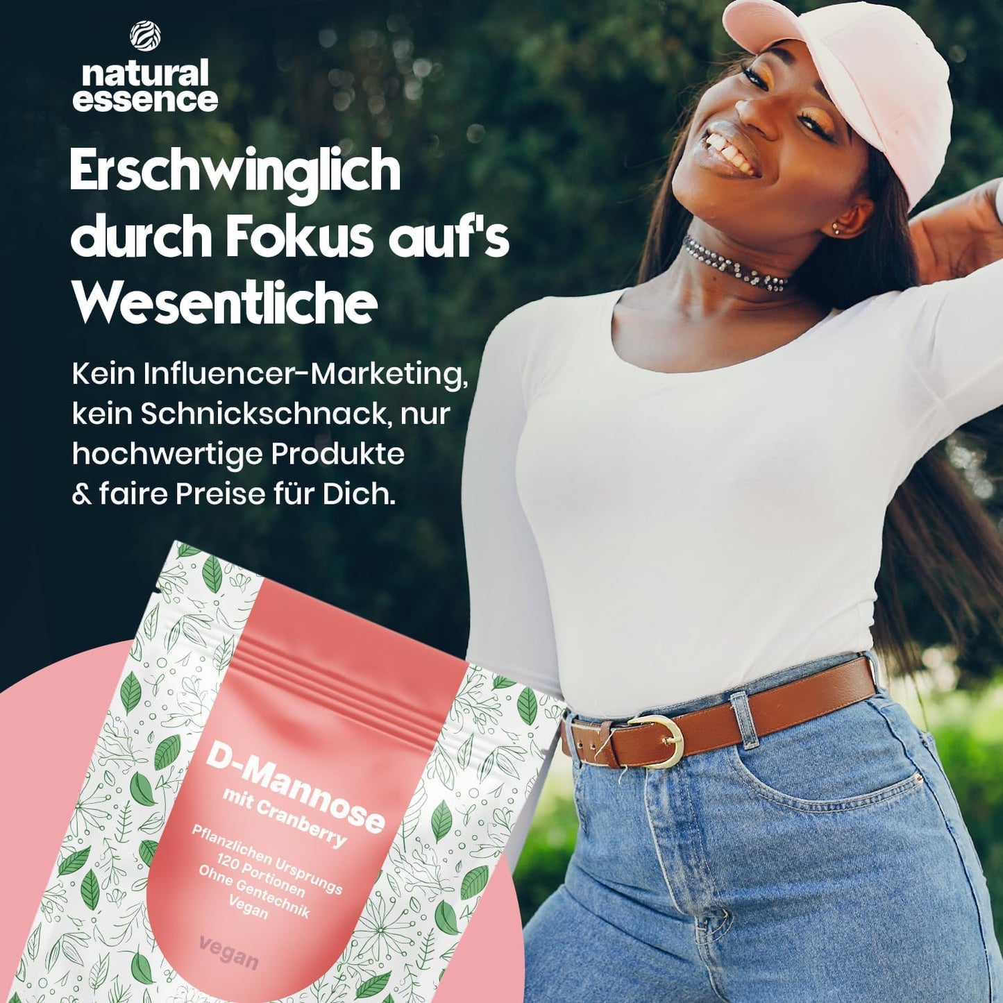 D-Mannose Pulver mit Cranberry - 300g optimal hochdosiert & auflösbar in Wasser - 120 Tage Vorrat, blasenentzündung vegan und Produziert in Deutschland