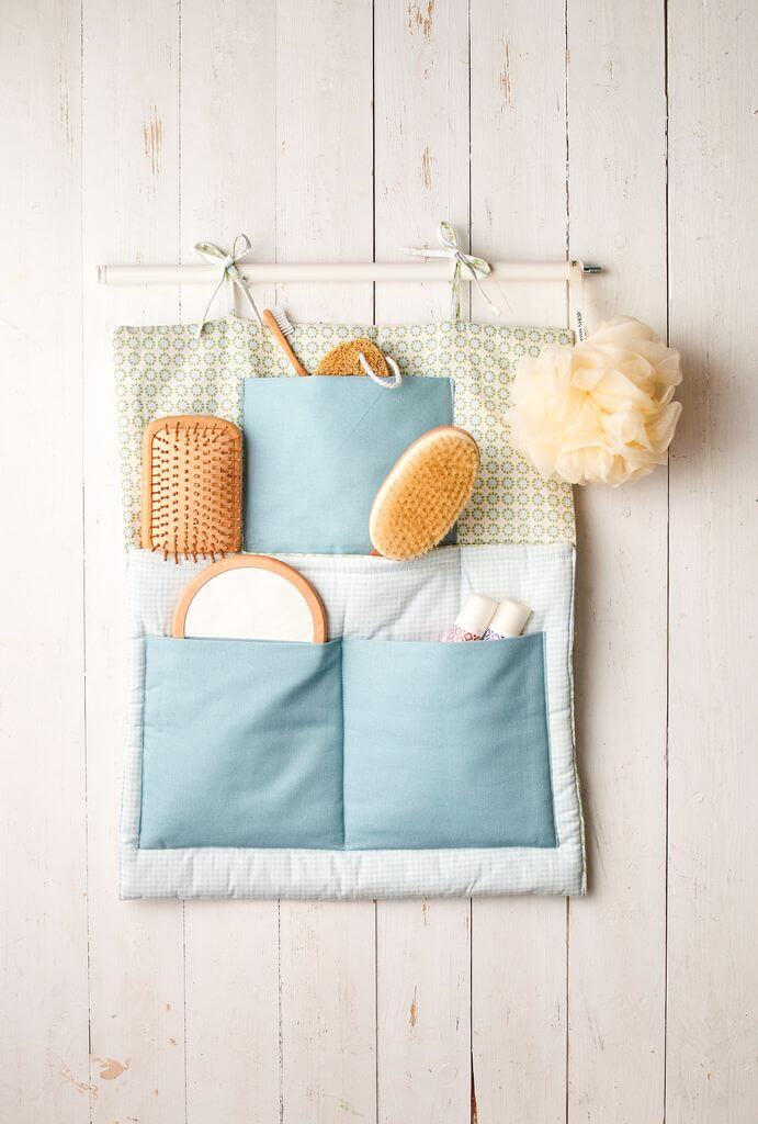 Handmade bathroom organizer eco-friendly DIY project from the book "Sustainähble".