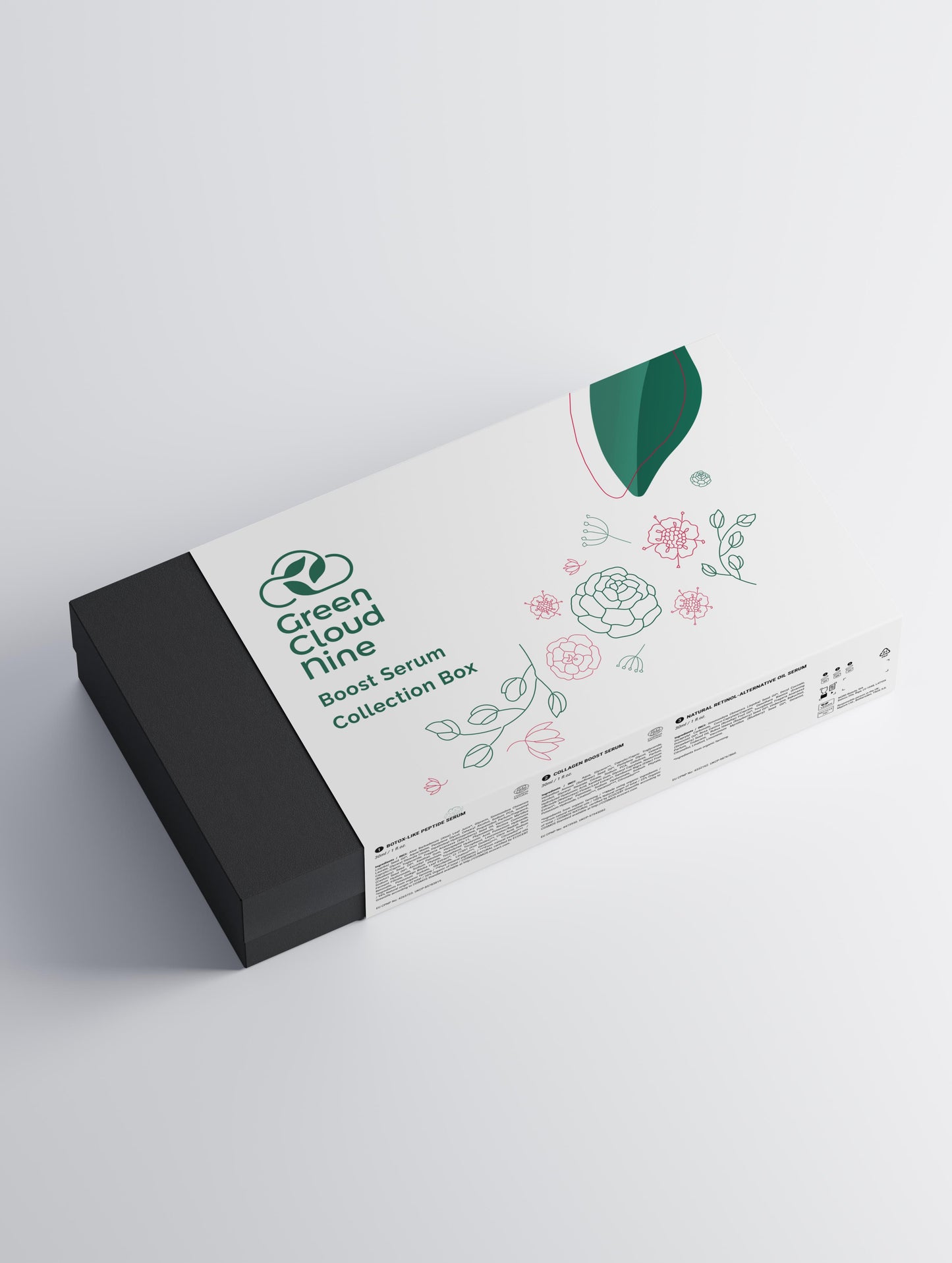Green Cloud Line serum collection box on a white background