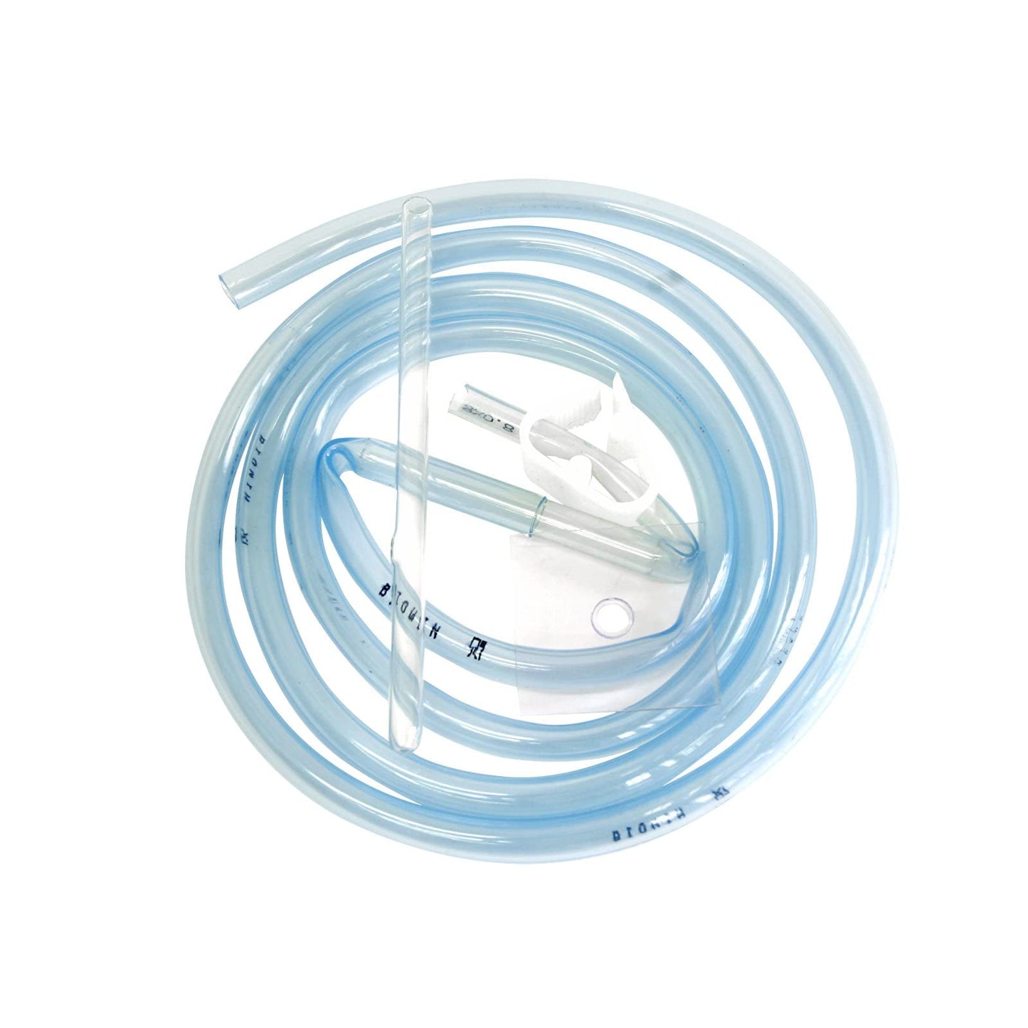 Blue food-grade siphoning tube with clamp and racking cane for wine making starter kit