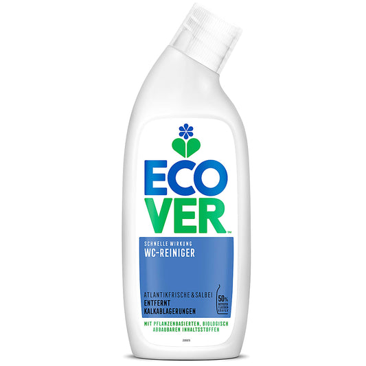 Ecover Toilet Cleaner bottle with angled cap, eco-friendly biodegradable formula.