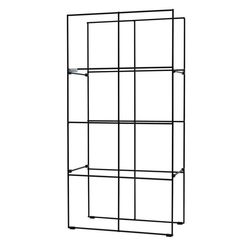 Black metal FILO plant shelf 2x4  on a white background