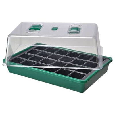 Mini Transparent Greenhouse Plastic with transparent vented lid and multiple compartments