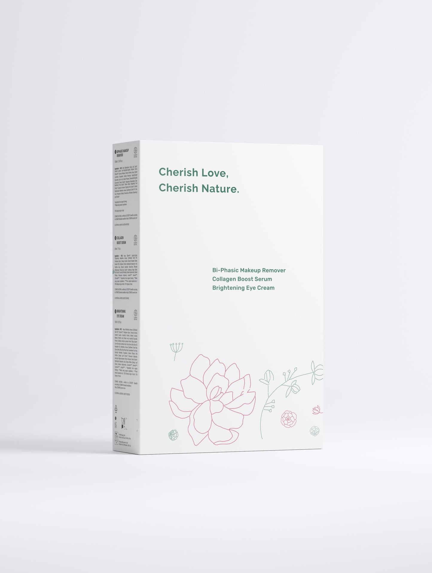 Luminous Skin Collection box packaging with Green Cloud nine logo on a white background (back)