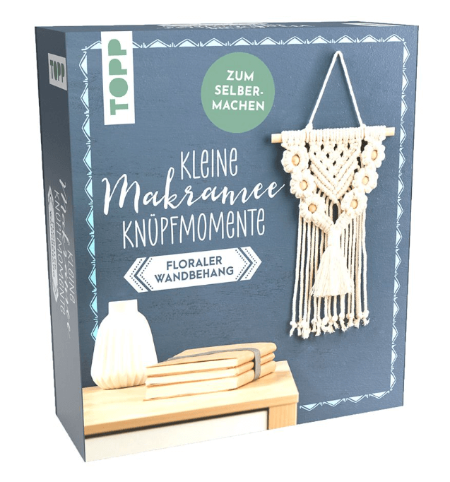 DIY Macramé Knotting Set box, with natural cord to create a decorative wall piece.