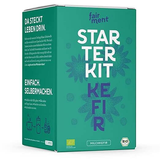 Milk kefir starter kit box. On a white background