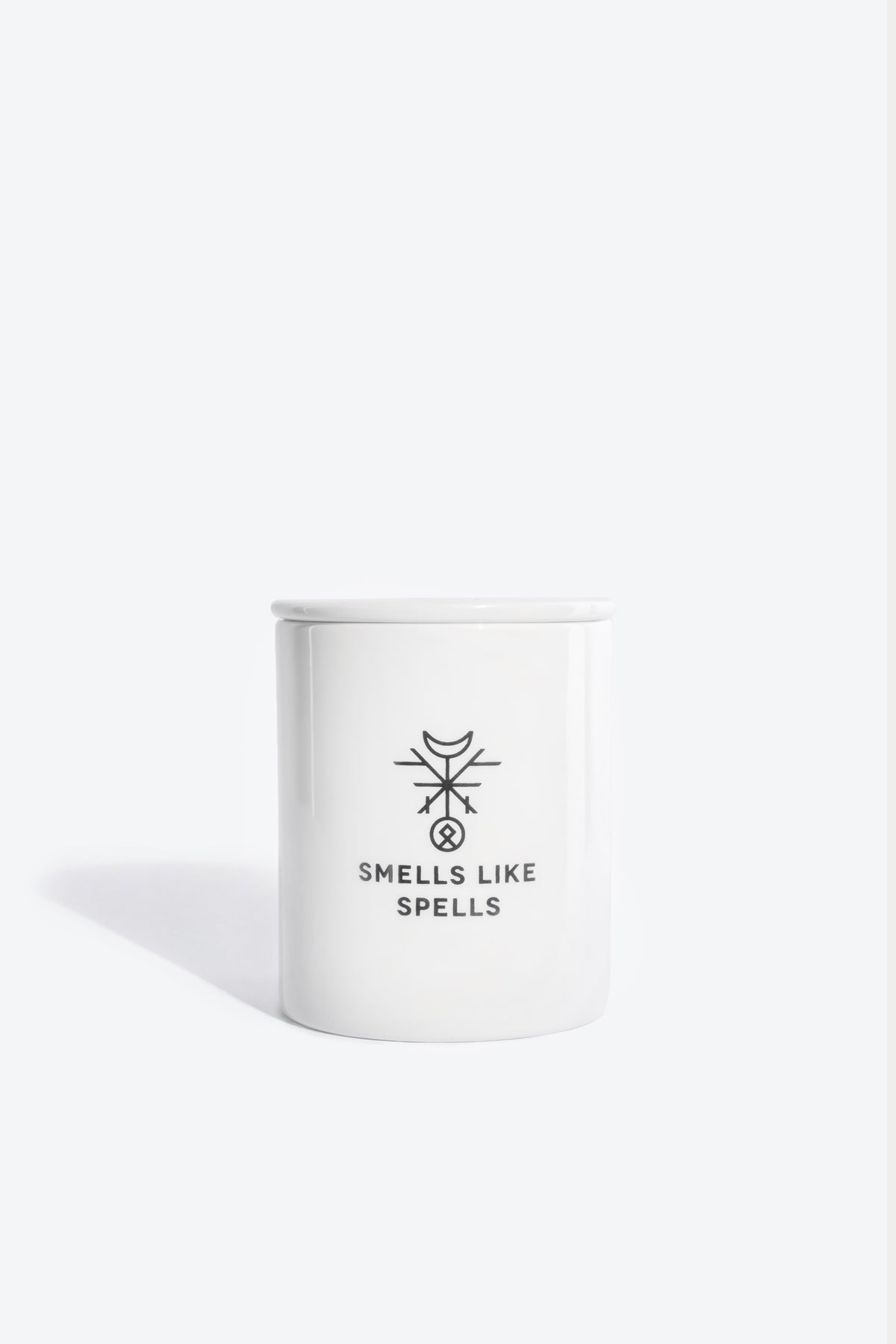 Handmade White Scented Candle on a white background. For a green home solution