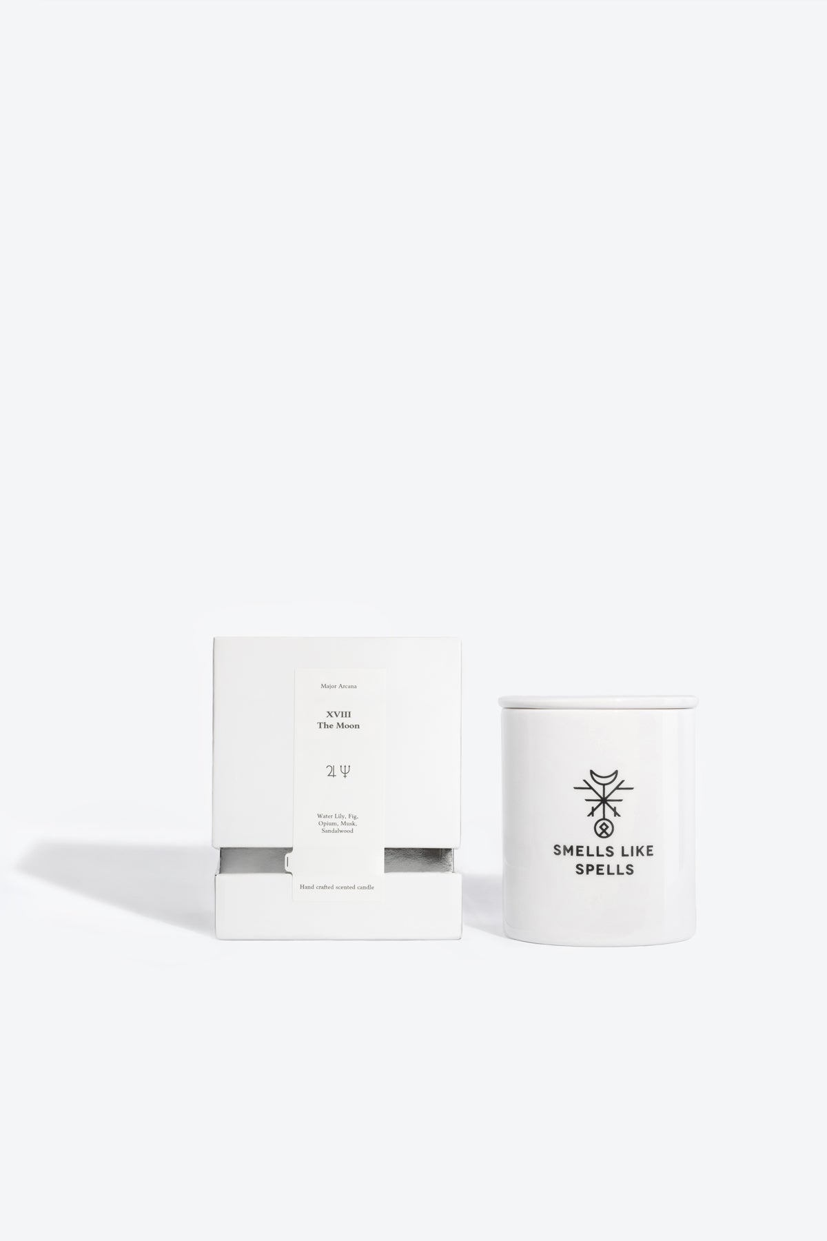 Handmade White Scented Candle with box, on a white background. For a green home solution