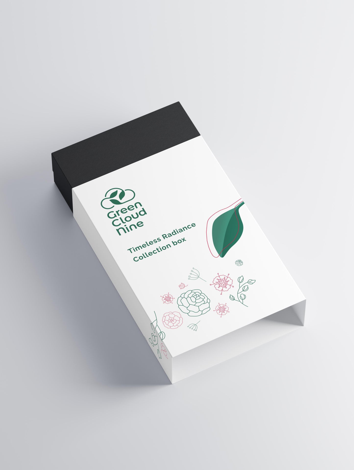 Timeless Radiance Collection Box with Green Cloud Nine logo on a white background (top)