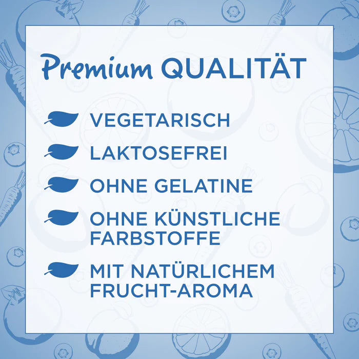 Colorful label listing benefits of Vitamins Family Set
