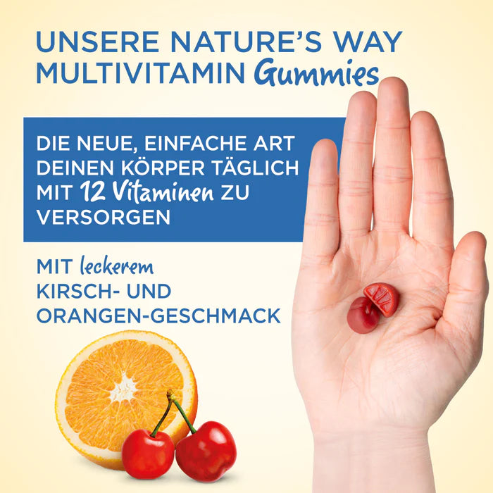 Hand holding a berry-shaped multivitamin gummy from Vitamins Family Set