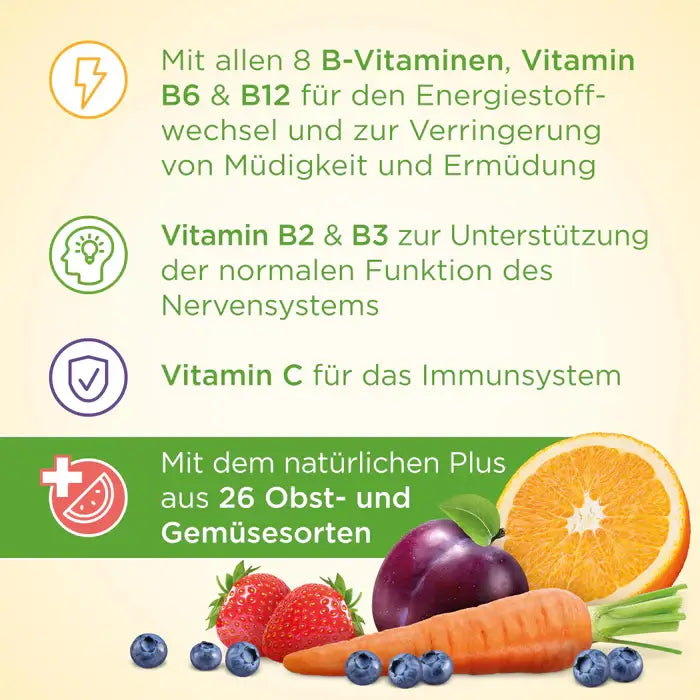 Vitamin-rich formula with A, C, D, E, and zinc plus elderberry and 26 fruits & veggies for immune and cell protection