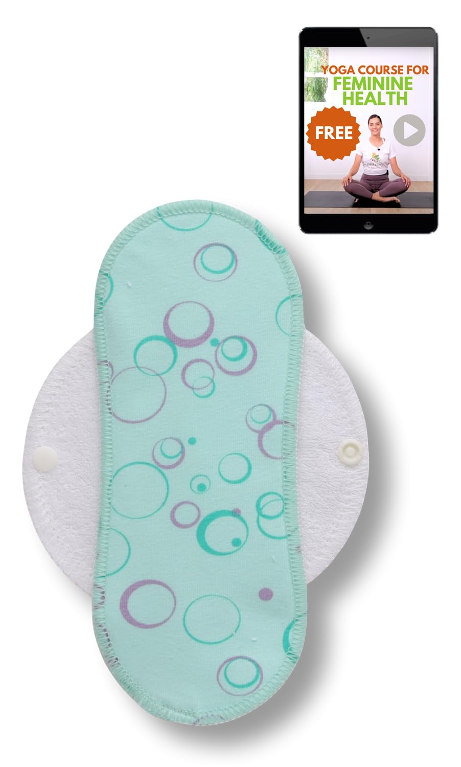 Washable Organic Cotton panty liners with wings single pastel