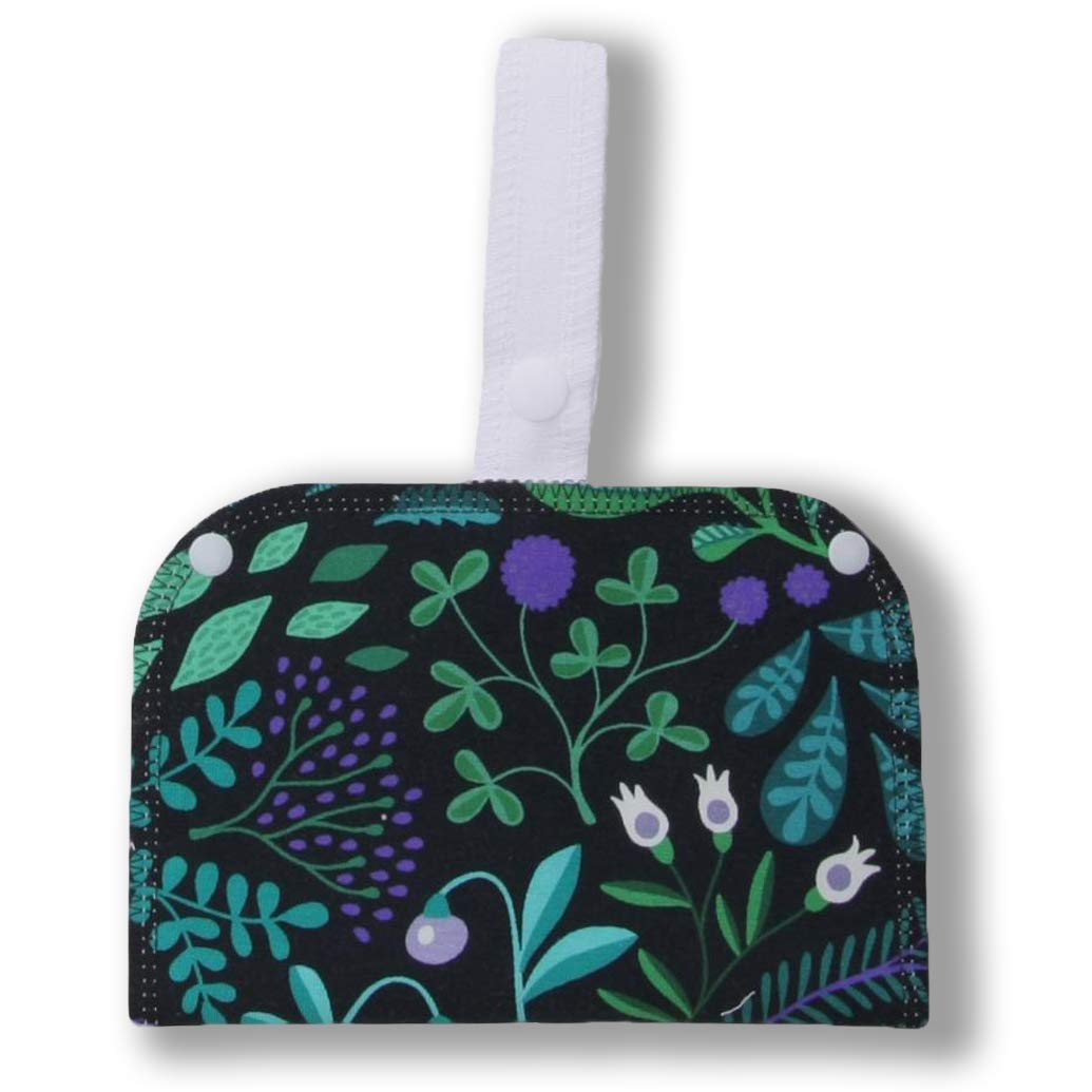 Washable Organic Cotton panty liners with wings wet bag black
