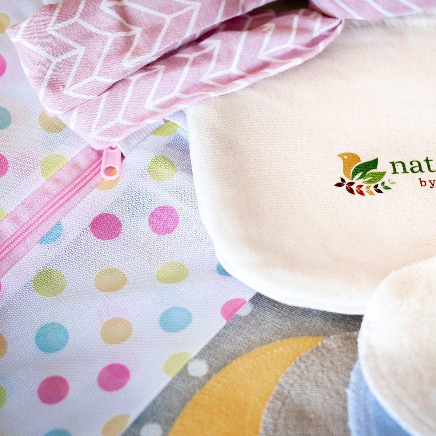 close-up of Washable Organic Cotton panty liners with wings