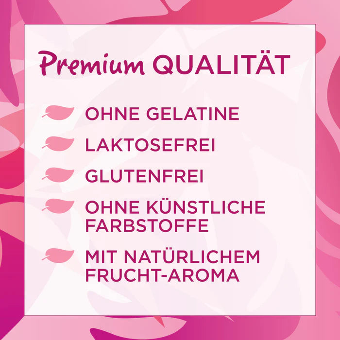 Premium quality: vegetarian, lactose-free, no gelatin, no artificial colors, and flavored with natural fruit aroma
