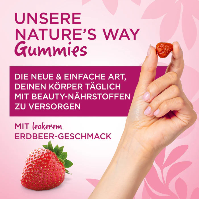 Daily beauty nutrients in a sweet strawberry gummy your simple and tasty wellness ritual with Nature’s Way