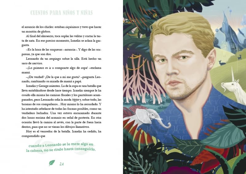 Illustration of a person with a colorful, nature-themed background