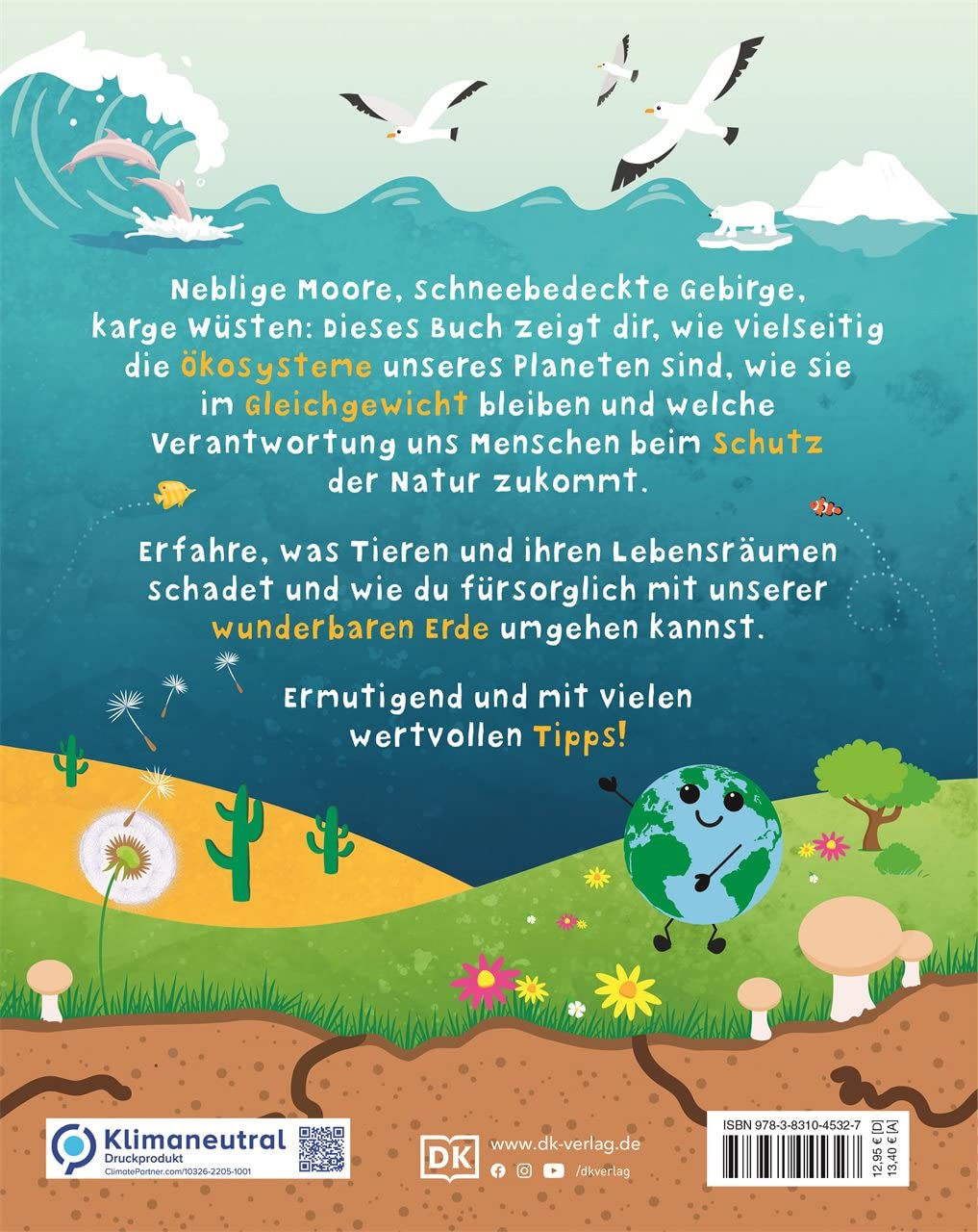 Book cover with environmental theme, featuring text and illustrations of nature and animals.