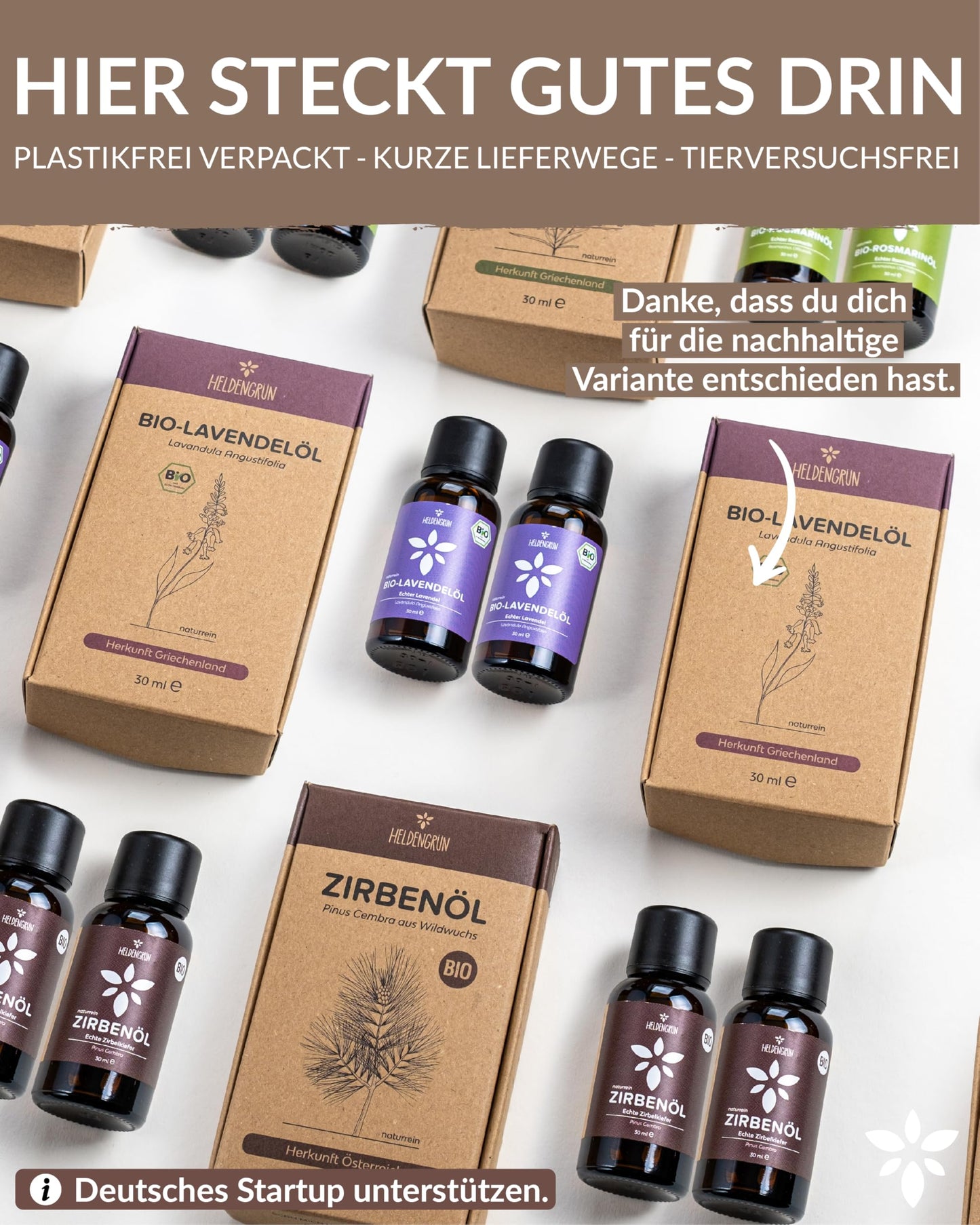 Heldengrün® Bio Ätherische Öle, 100% naturrein für Aromatherapie &amp; Kosmetik