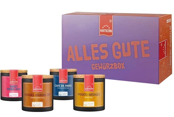 A colorful spice box gift set for her – 5 tasty blends like Tonka Kiss & Potato Wedges