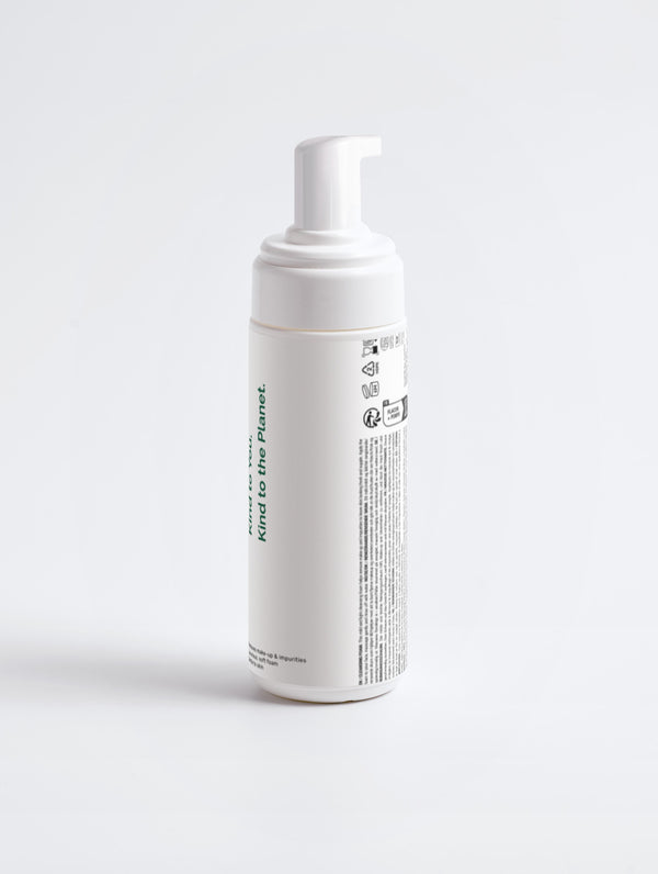 Cleansing Foam 150ml back in a white pump bottle with Green Cloud Nine Logo