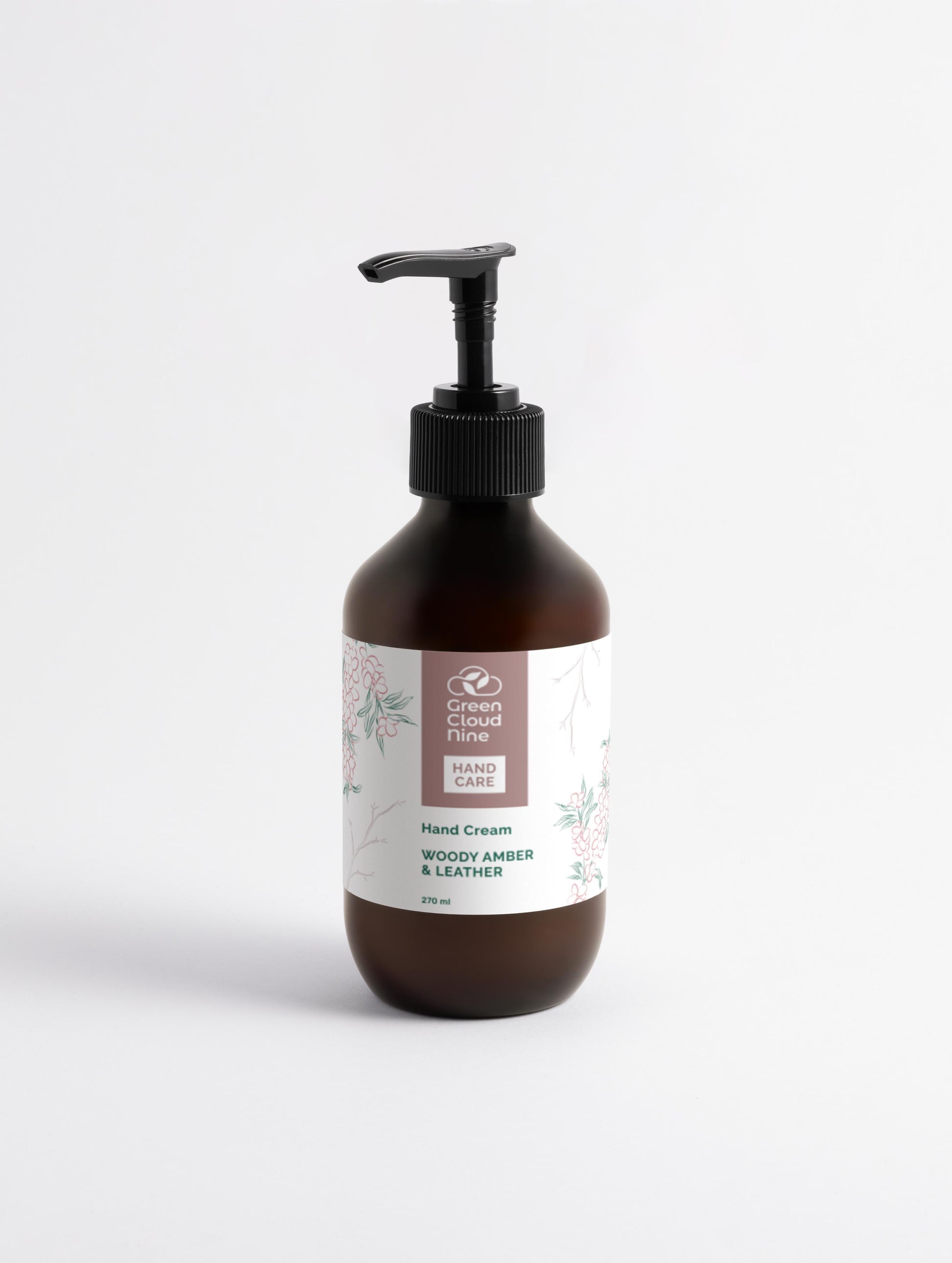 Hand cream bottle with pump on a white background