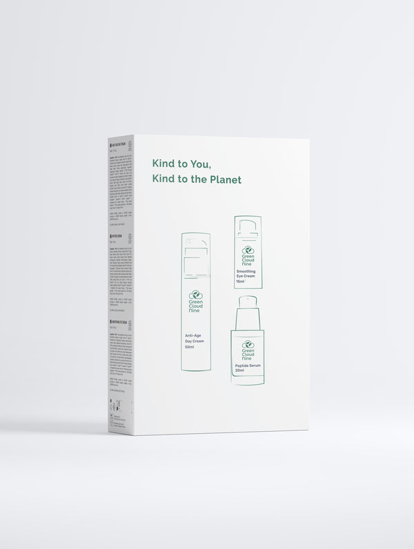 Product packaging with text 'Kind to You, Kind to the Planet' on a white background
