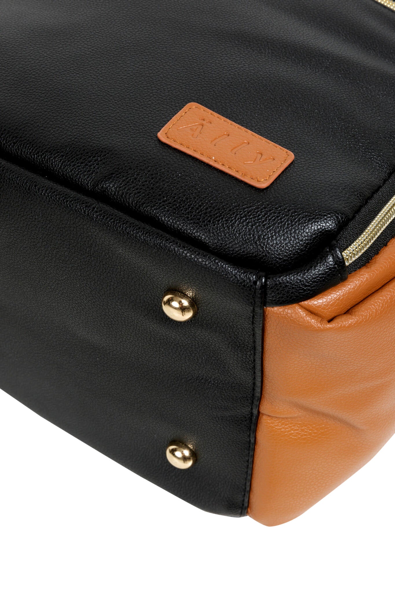 Corner detail of Large Diaper Backpack – Black Coffee