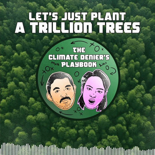 Cover art with two illustrated faces in a green circle over a forest background