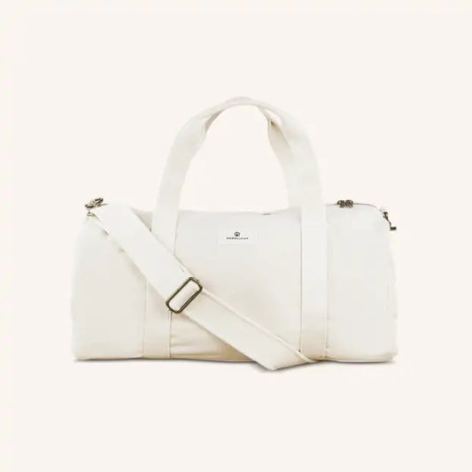 Nordlicht white organic cotton travel bag with strap, eco-friendly 