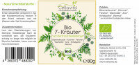Ceilavita Organic 7 Herbs Powder label back