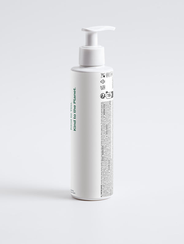 Purifying Mousse 190ml back in a white pump bottle with Green Cloud Nine Logo