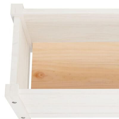 Close-up of Rectangular white pine wood planter