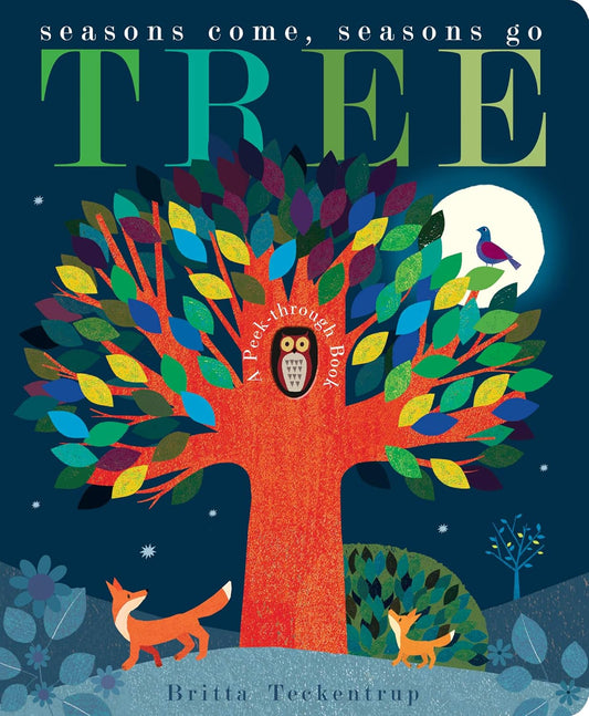 Book cover of 'Tree' with colorful tree illustration and text 'seasons come, seasons go'.