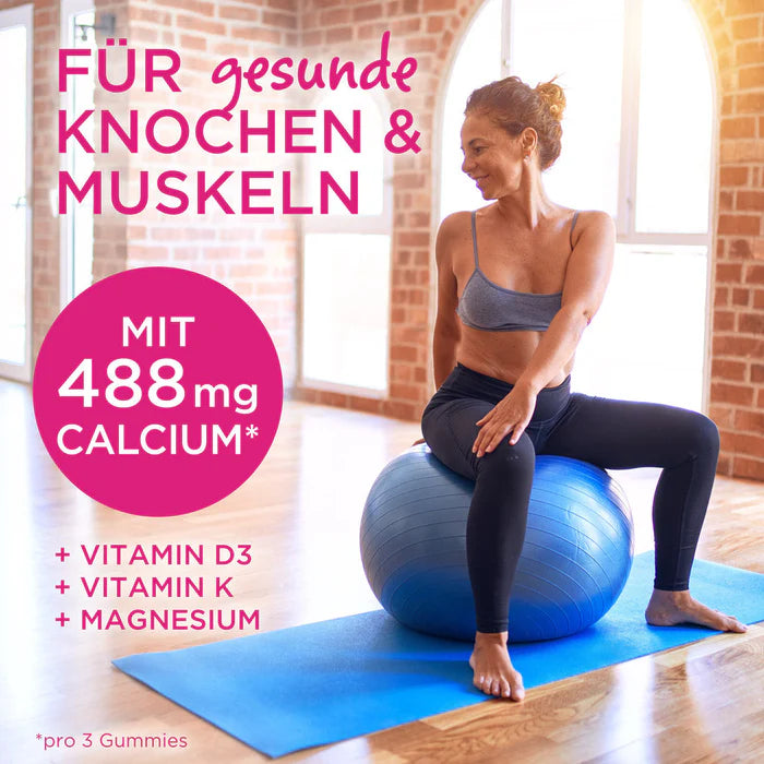 For strong bones & muscles: 488 mg of calcium plus D3, K & magnesium – perfect for your active lifestyle!
