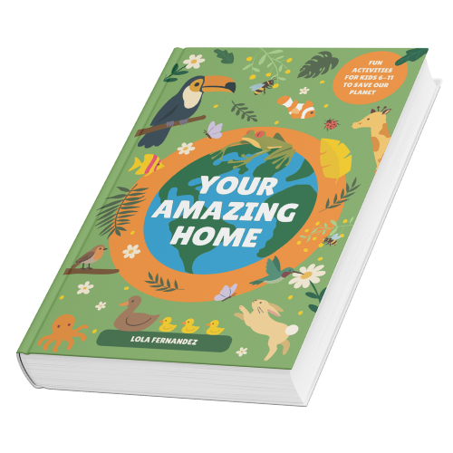 Book titled 'Your Amazing Home' with colorful illustrations on a white background