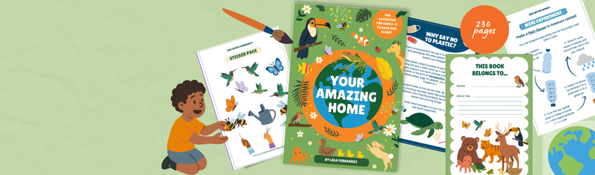 Pages and cover from activity book "Your amazing home "